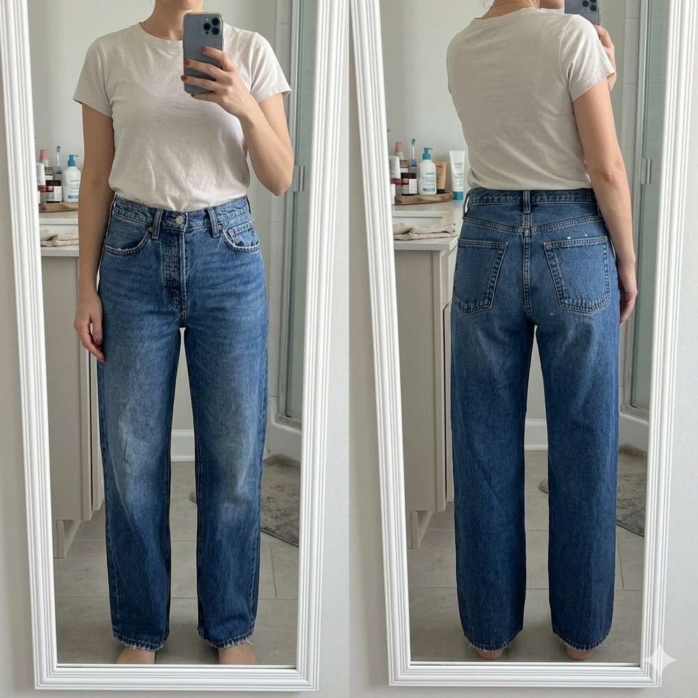 GAP 90s Loose Jeans 28x30 Blue Denim Regenerative Cotton Button Fly Mid Rise